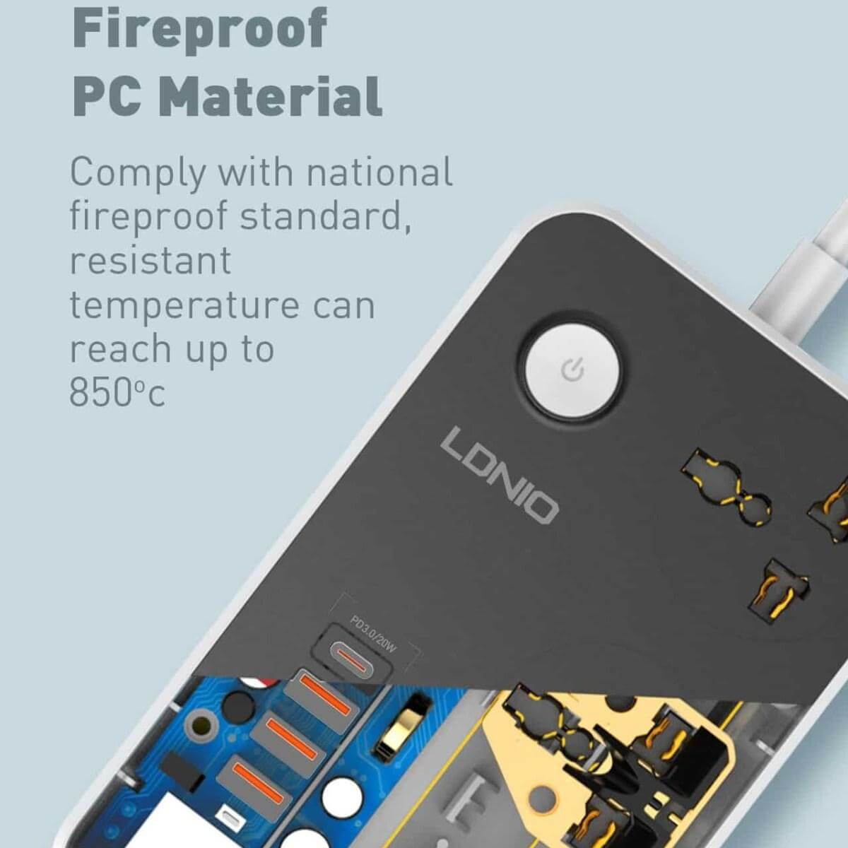LDNIO SC3412 38W PD20W Power Strip with 3 Outlets & 3 USB QC 3.0 Ports Description: