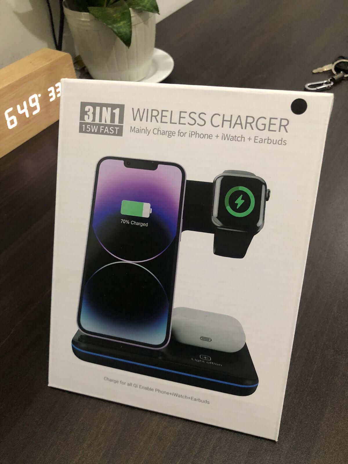 Wireless Charger for iPhone, Samsung & Apple Watch