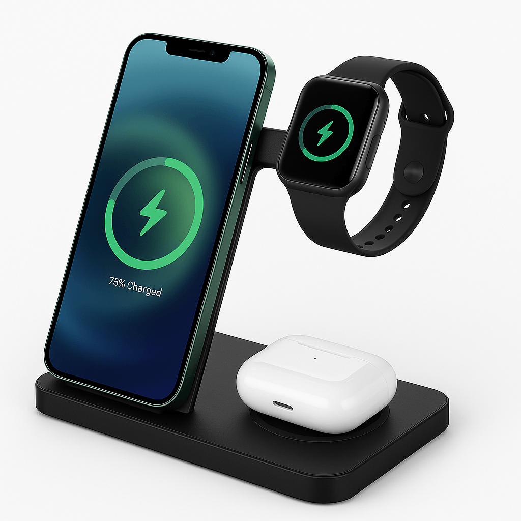 Wireless Charger for iPhone, Samsung & Apple Watch
