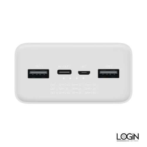 Xiaomi Power Bank 3 with multiple USB ports and Type-C input, showing fast charging capabilities.